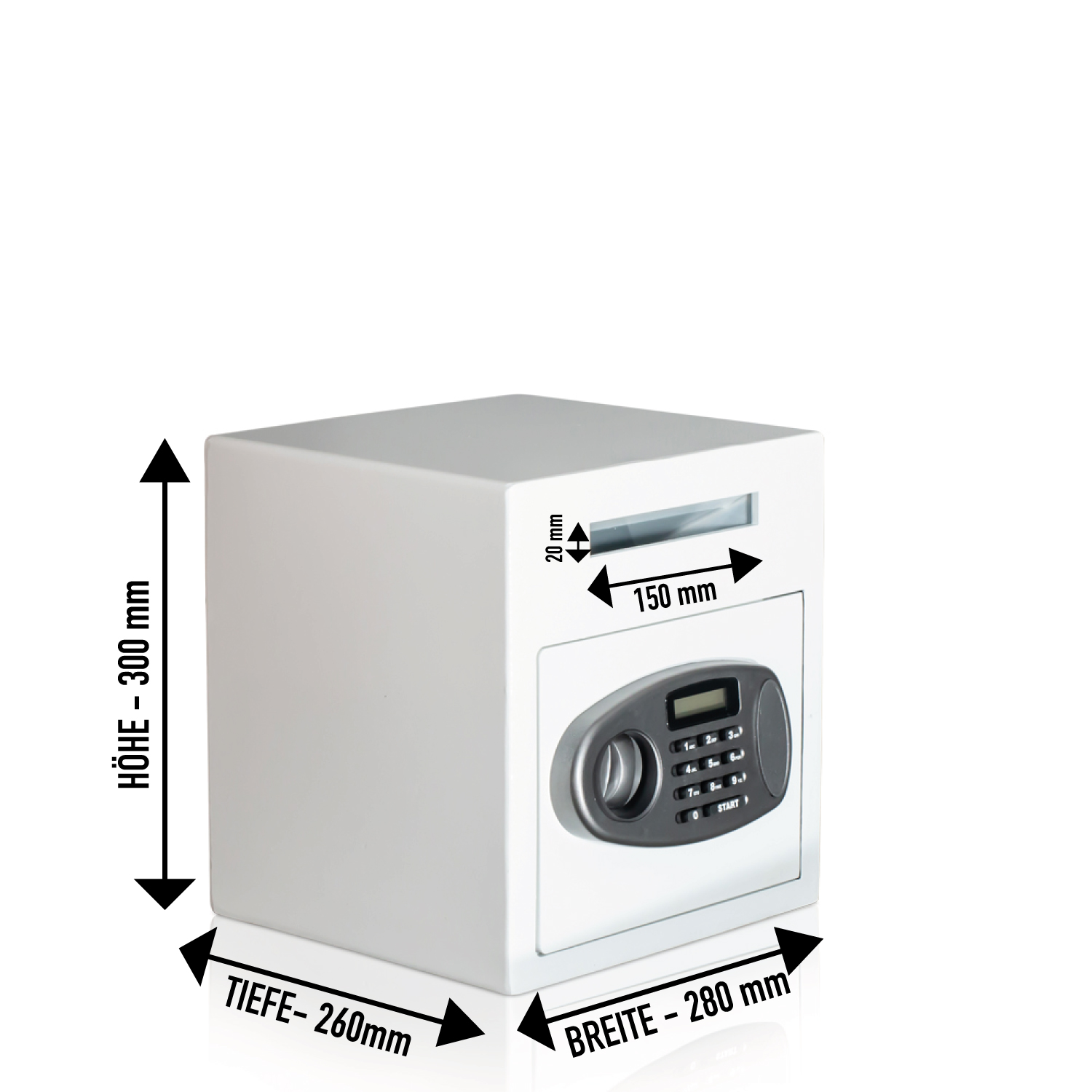 01-10112-bemasst Coffre-fort de dépôt avec serrure électronique | Blanc | Coffre-fort pour magasin de mode ou restaurant