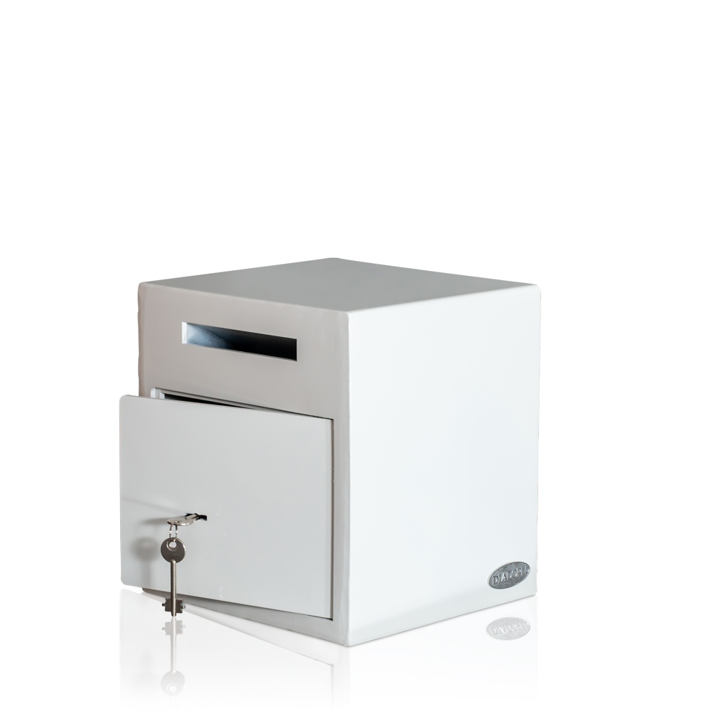 Deposit Safe with Key Lock | White | Safe for Boutique, Fashion Store, Bar