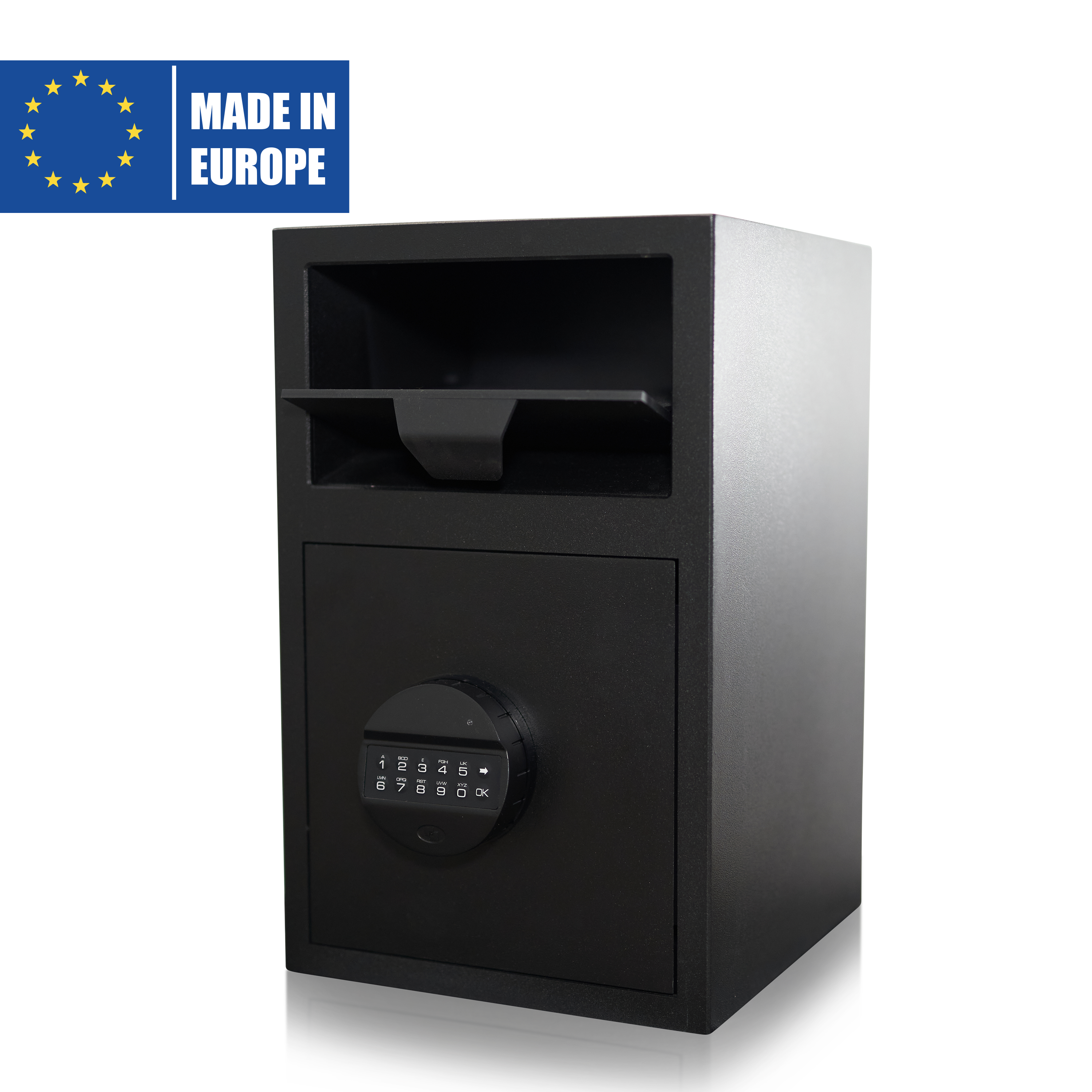 Cassetta di Sicurezza con Scomparto di Deposito | Livello di Sicurezza B | Serratura VDS Classe 2 | Codice PIN | Prodotto nell'UE