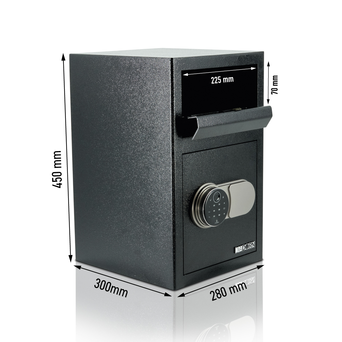 Cofre de depósito com gaveta de depósito com fechadura de código PIN com impressão digital | Scanner de impressão digital