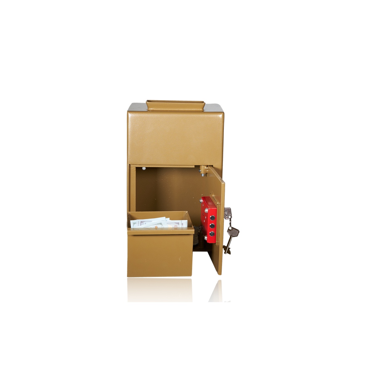 Offering box | Gold - Copper | Corner Slot | Heavy Design | High Quality | Church Safe | Donation Safe