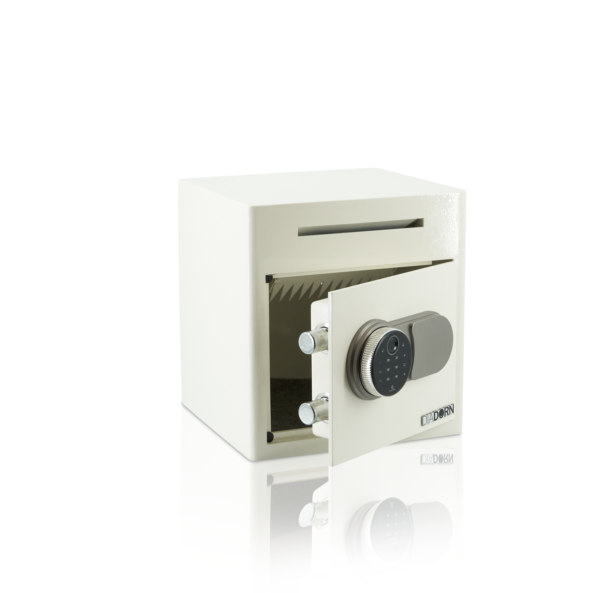 Deposit safe with fingerprint PIN code lock | Fingerprint scanner | White | Business safe