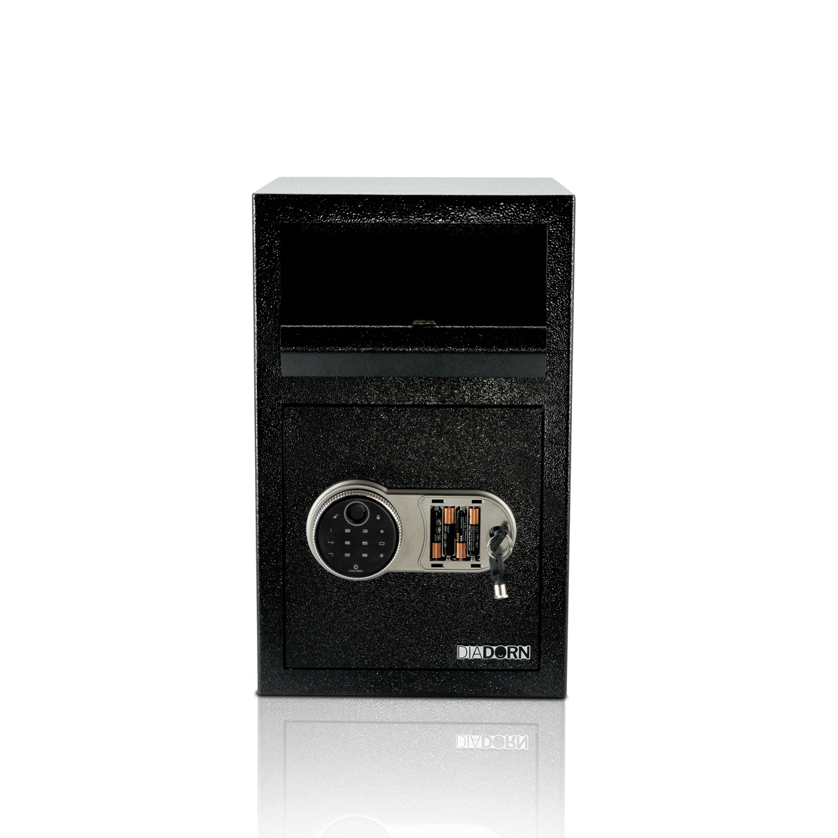 Deposit safe with deposit flap with fingerprint PIN code lock | Fingerprint scanner