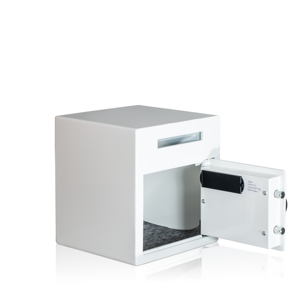 Caja de depósito con cerradura electrónica | Blanco | Caja fuerte para tienda de moda o restaurante